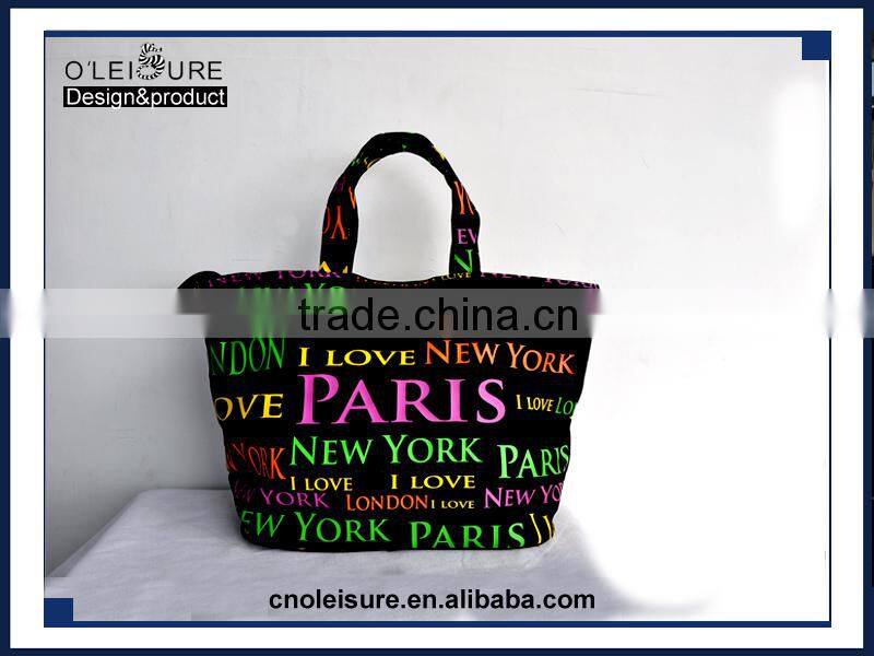 2015 China Manufactory Promotion OEM/ODM Lady's folding canvas shopping bag with printing