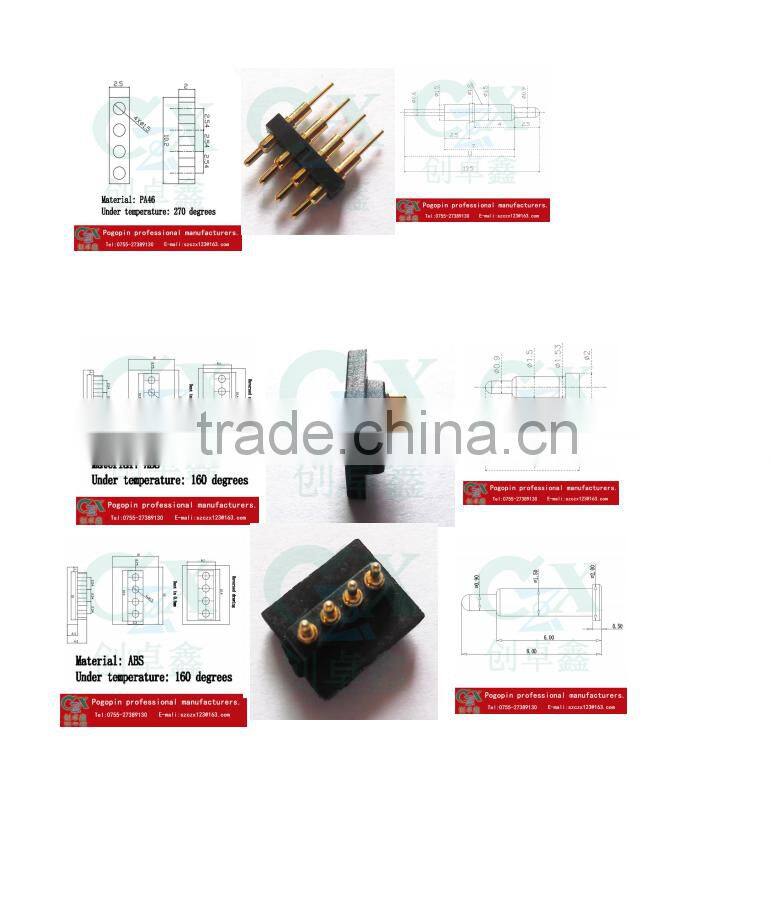 4pin connector test pin connector pogo pin battery connector