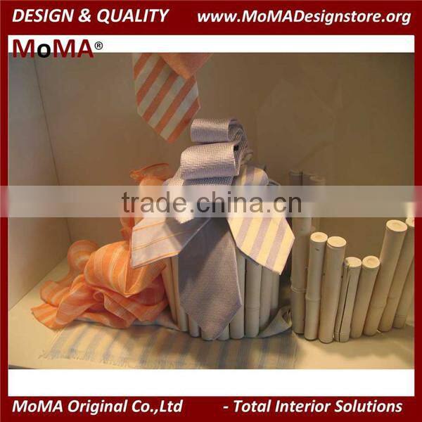 Fashionable Mens Garment Shop Display Furniture Fixtures, Showcase Display, White Wooden Display Racks Design For Tie