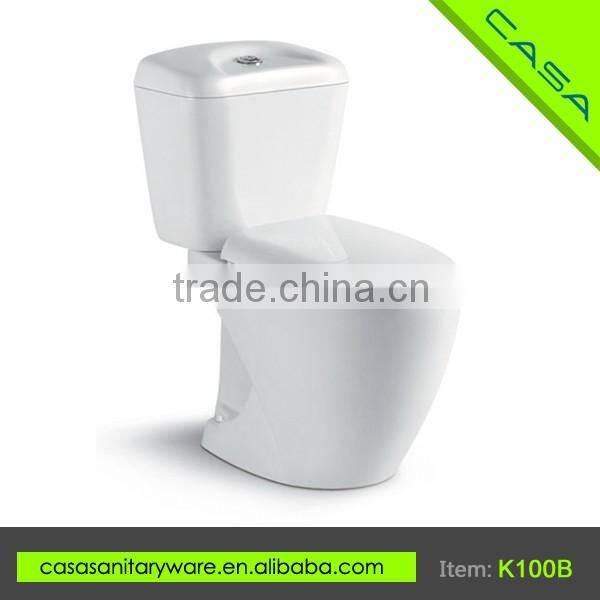 Easy to clean ceramic white washdown two piece toilet equipment