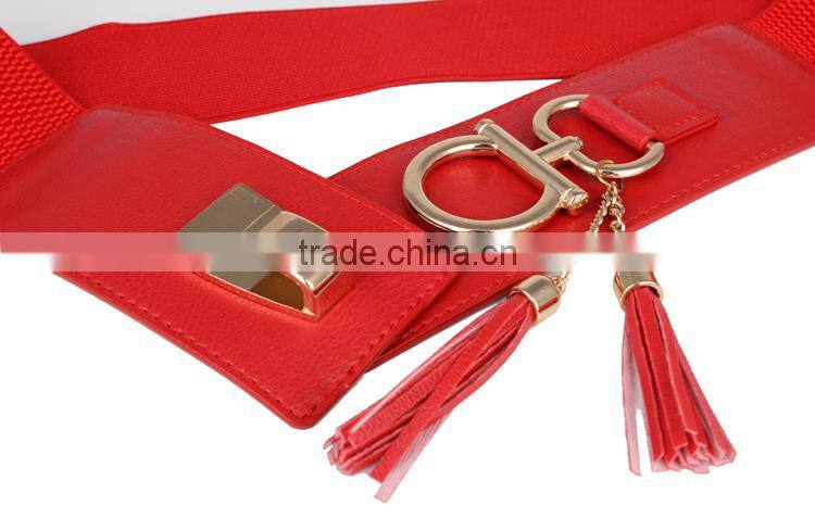 2015 New Designed Red Elastic Lady Waist Belt SWF-W15062903