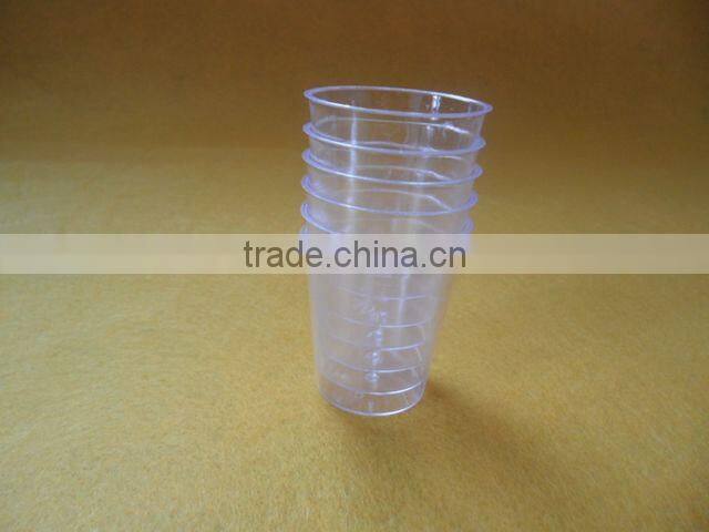 Clear plastic disposable beverage cups