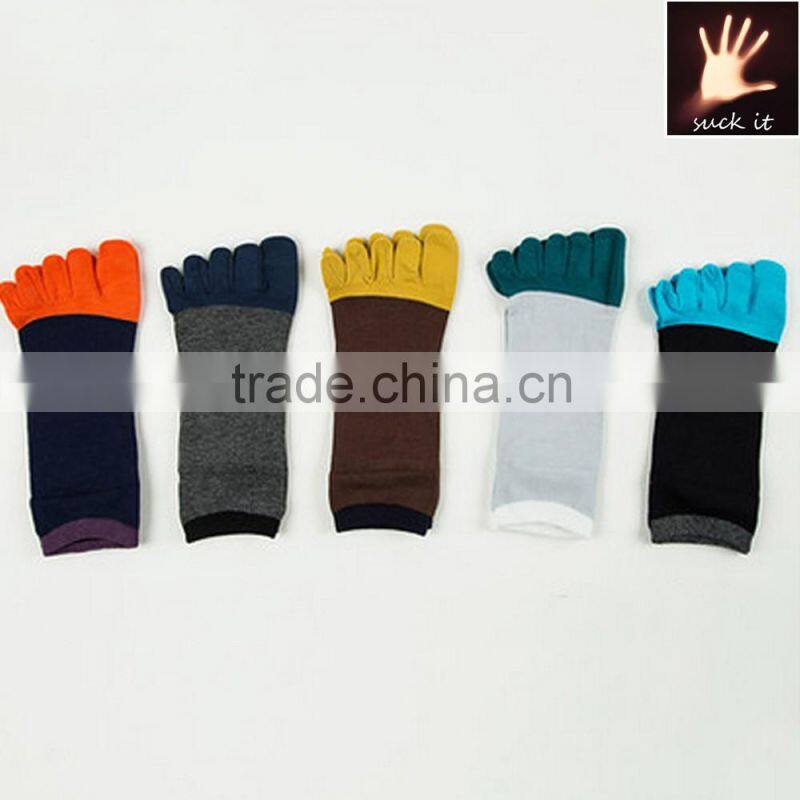 Wholesale winter warm five toe socks coral fleece 5 toe socks new technique seamless print organic cotton socks men toe socks