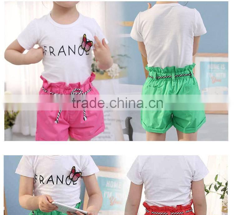 New Three Colors Summer Kids Clothes Children Shirts and Short Pants Sets