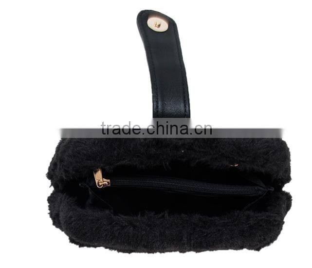 Pink young girl plush cross body bag Eco friendly fabric