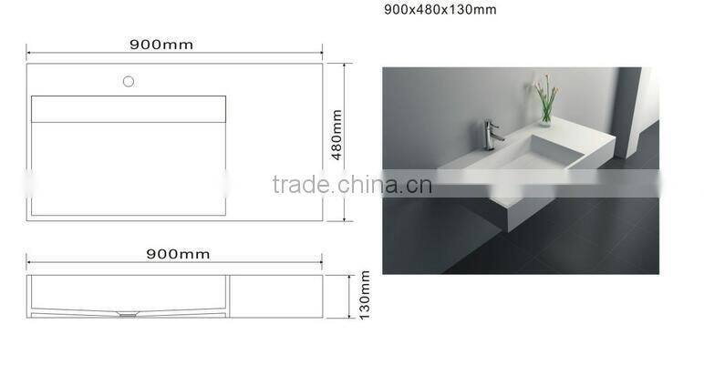Acrylic solid surface wall hang basin / Acrylic Artificial stone wash basin