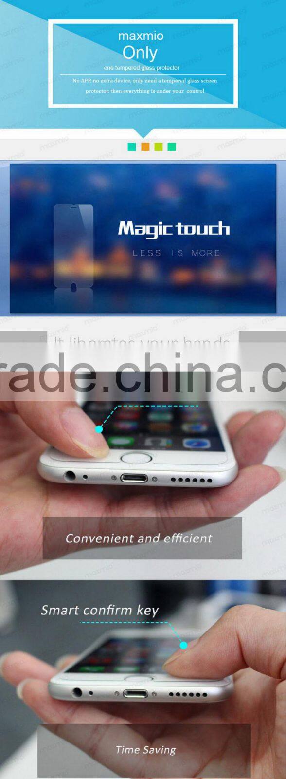 factory price wholesale 9h tempered glass smart touch screen protector for iphone 6 plus