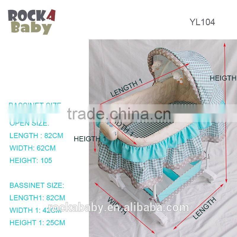 Rockababy Soothe & Sleep Motion Bassinet with Waterproof Mattress Pad & Extra Sheets