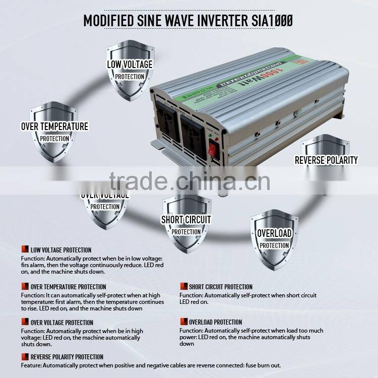Full power 12v 24v 48v dc 230v ac 1000w solar power Inverter