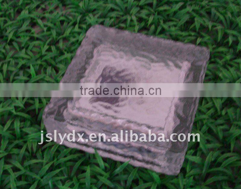 Hot !!! LED solar ice glass brick light