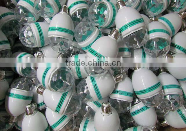 cheap price B22 E27 3w rgb rotating disco bulb