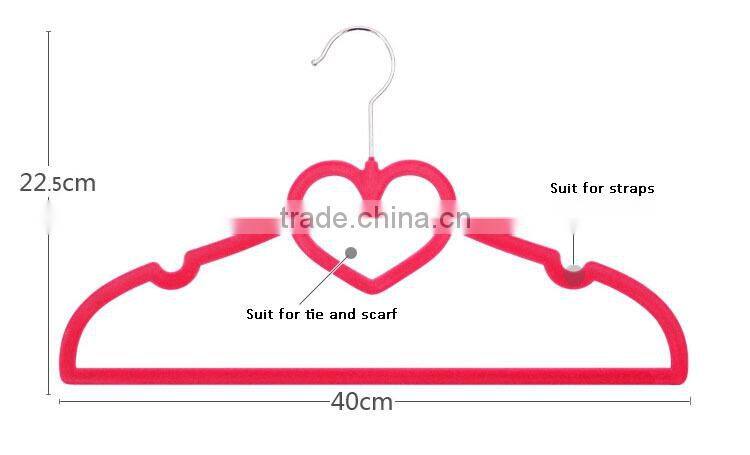 Non Slip Flocked Velvet Heart Coat Clothes Garment Hangers