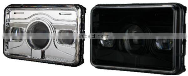 High efficiency waterproof 4x6 inch high low beam jeep led headlights 45W for motorcycle
