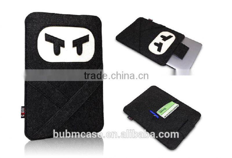 Fashion Black 9.7 inch Wool Felt Tablet Case Cartoon Naruto Bag Tablet Sleeve Tablet Pouch Laptop Bag