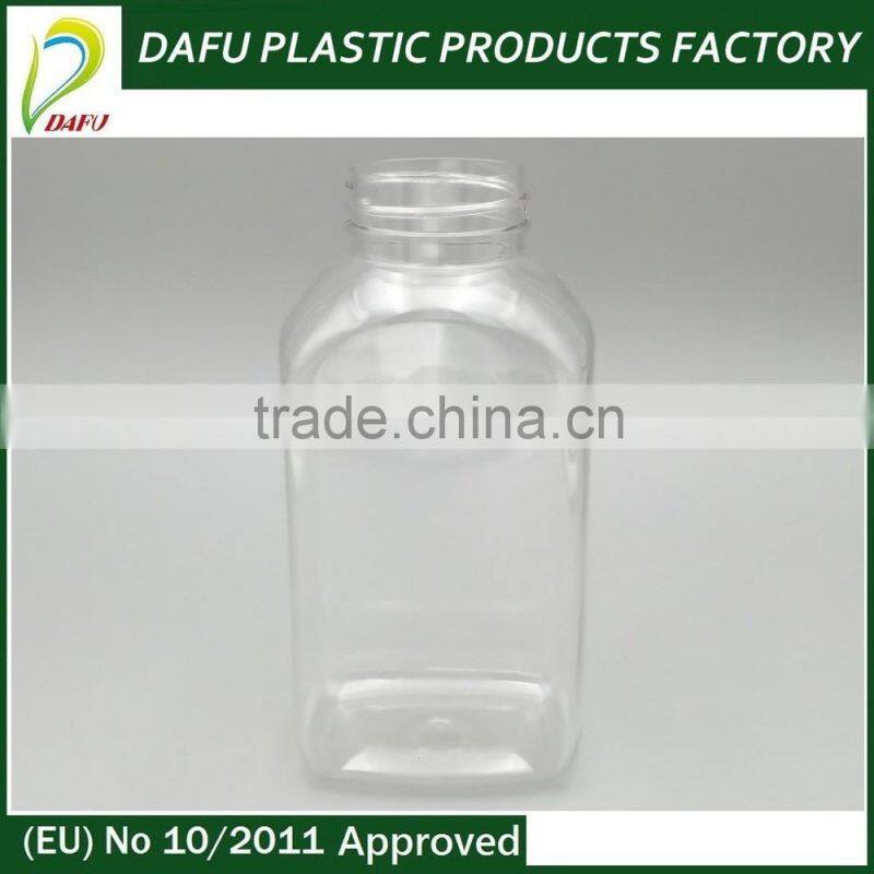 2016 Popular pharmaceutical drug rectangle 300ml PET clear bottle