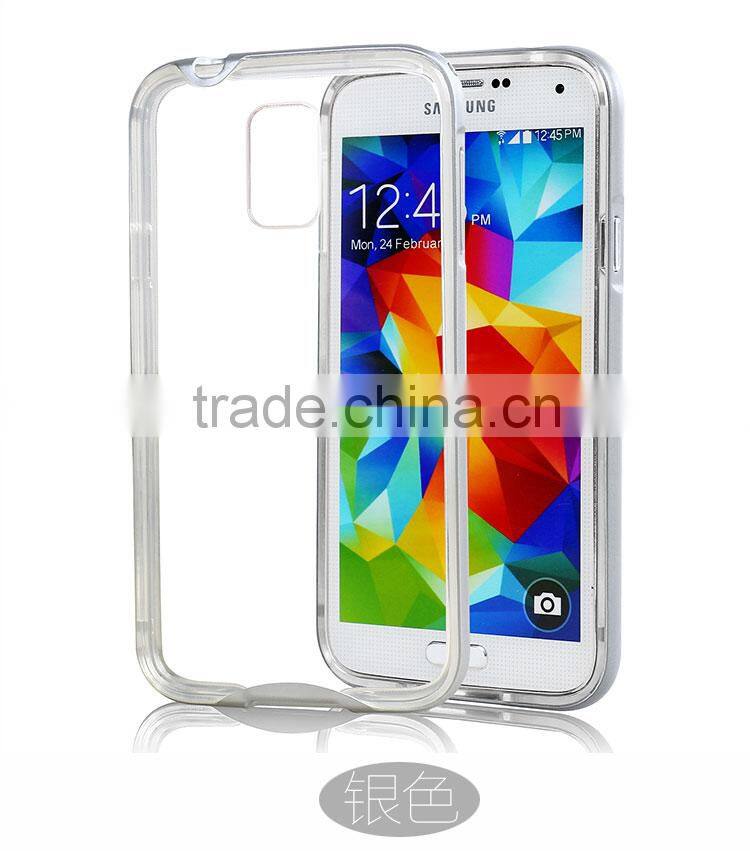 Soft tpu armor cover for samsung galaxy s5 transparent tpu pc frame case cover