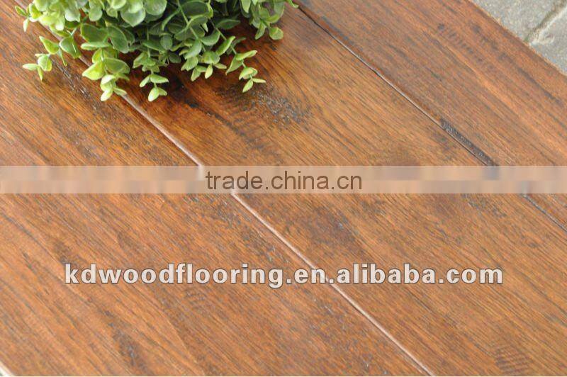 Handscraped engineered Pre finished hickory hardwood flooring