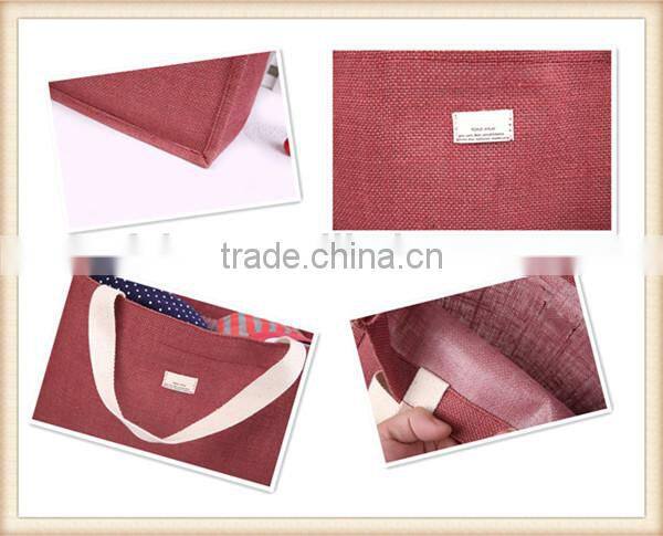 Cheap Dyeing jute bags with cotton handles