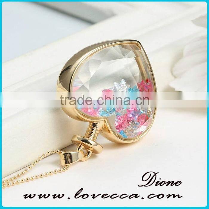 New products Necklace 2016 heart shaped with colorful crystal beads
