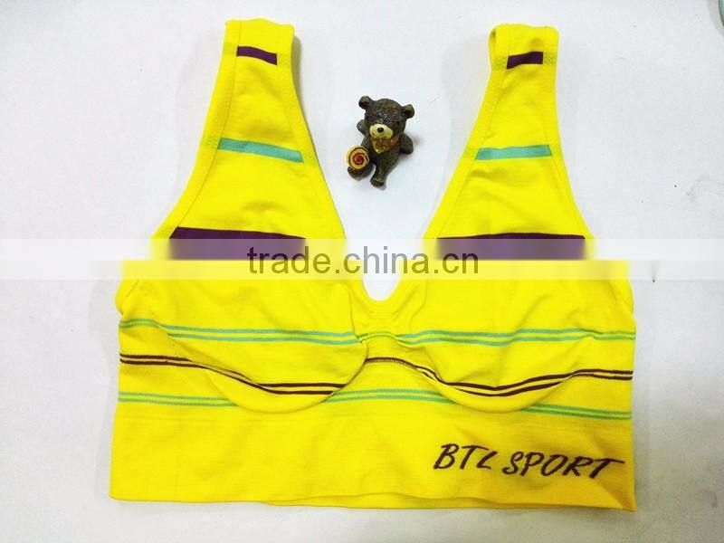 Shantou wireless woman hot sex girls hot sexy girl sport underwear yoga wear girl sport seamless bra