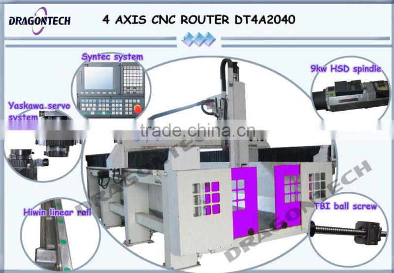 4 axis gem carving machine DT4A2040
