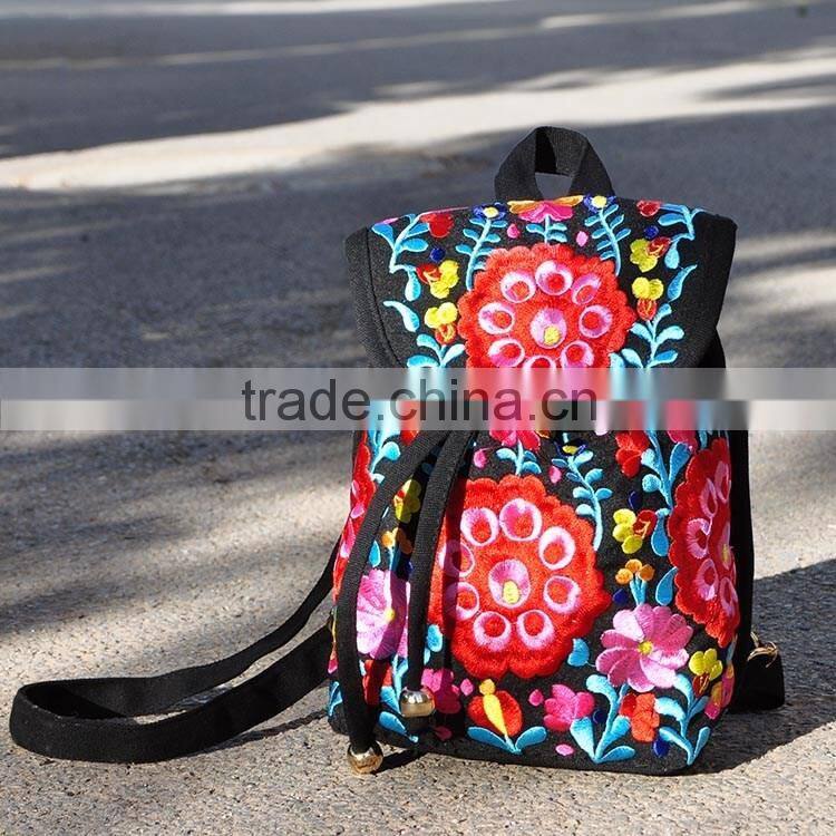 Delicate and pretty kids backpack handmade small funny cute kid bag beautiful flower embroidery backpack kid bag
