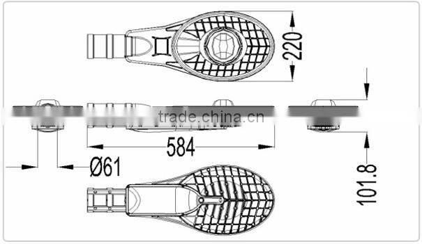 80w Solar energy Street Light Type Die Cast Aluminium Street Light Body