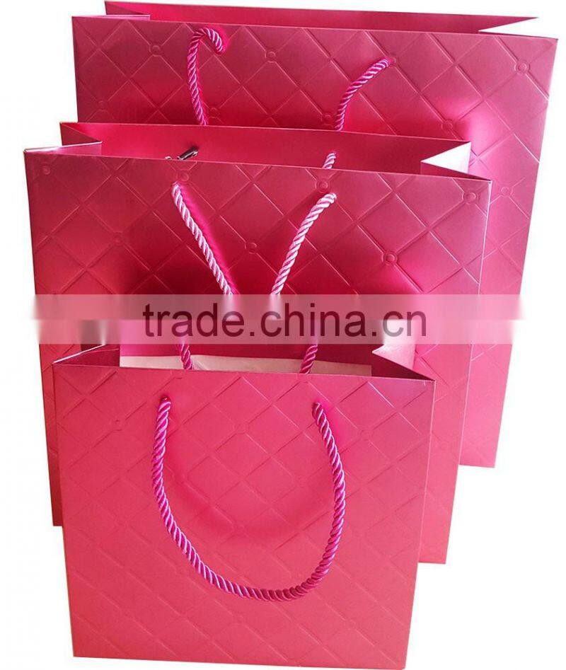 luxury high quality fashion paper shopping bag with embossing