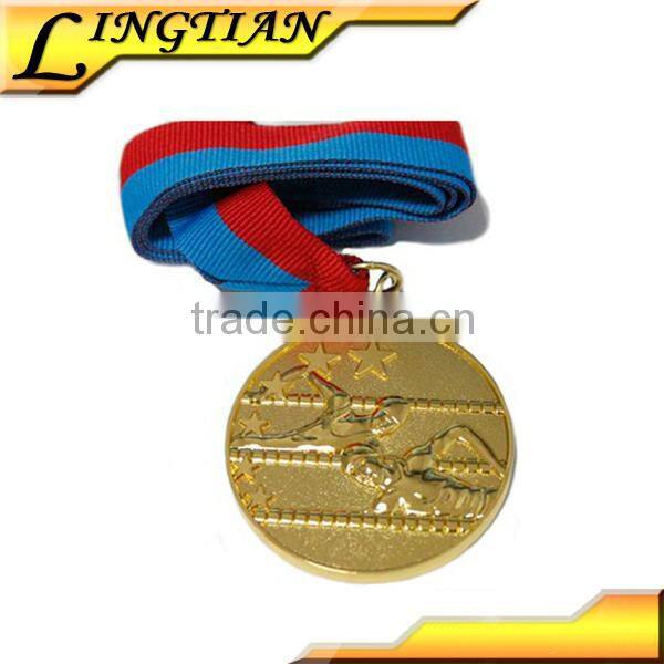 Antique-bronze-matt silver ribbon medal