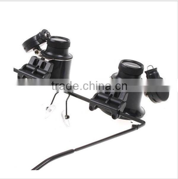 headset glasses type watch repair magnifier with led light magnifier