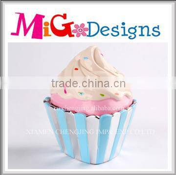 OEM Available Cupcake Style Bag Cap Colorful Ceramic Cookie Jar