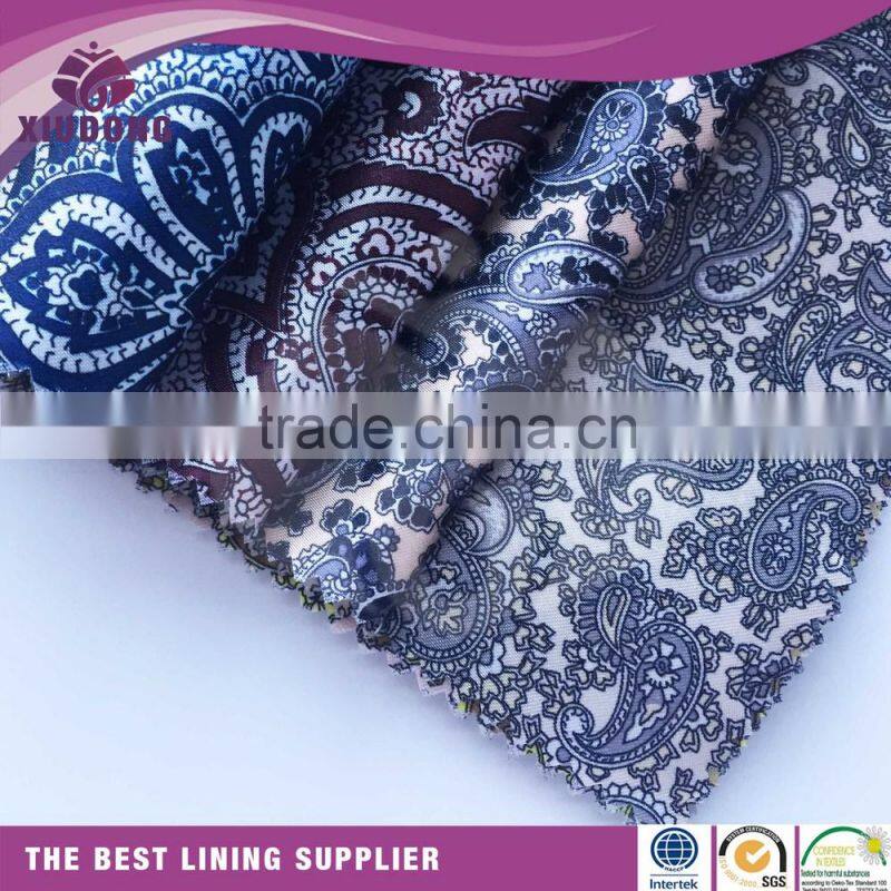 100% poly taffeta printed lining for ladies clothes