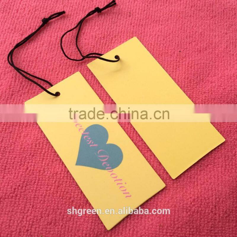 Double sides artpaper printing hangtag with safety pin