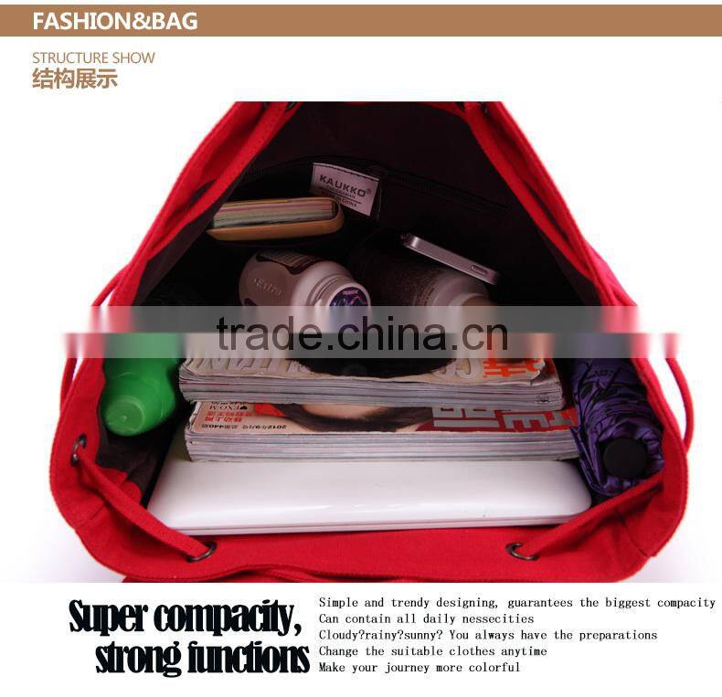 Canvas Drawstring Backpack Computer Satchel Bag Bookbag Canvas And Leather Backpack Stylish Travel Backpack Bag Multi-Colors