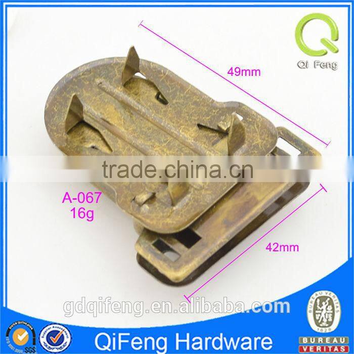fashion antique brass metal push button insert locks for handbags