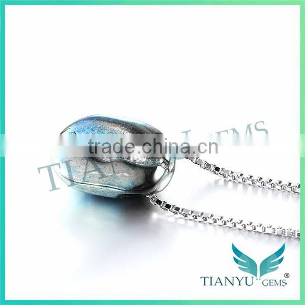 Wholesale 925 Sterling Sliver Necklace Coffee Bean Pendants Charms