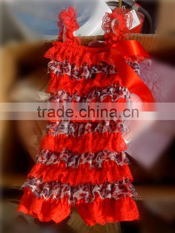 New Arrival Fashion Baby Girls Body Suit Organic Baby Clothes Lace Ruffled One-piece Romper Super Soft Cotton Jumpsuit For Girl