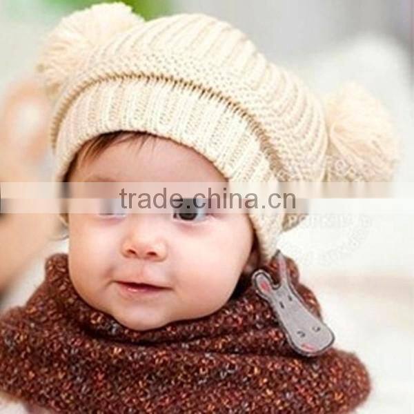 Lovely Toddler Kids Baby Boys Girls Pom Pom Knit Crochet Casual Beanie Hats Cap