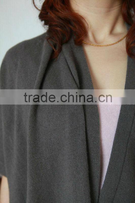 Women single sleeve pure cashmere poncho