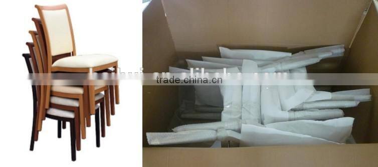 aluminum high quality wood imitation stacking hotel dining banquet chair