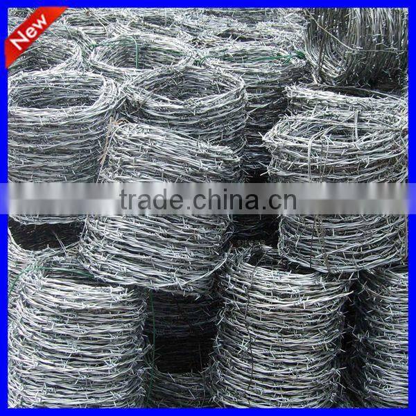 zinc coated wire fence with barbs