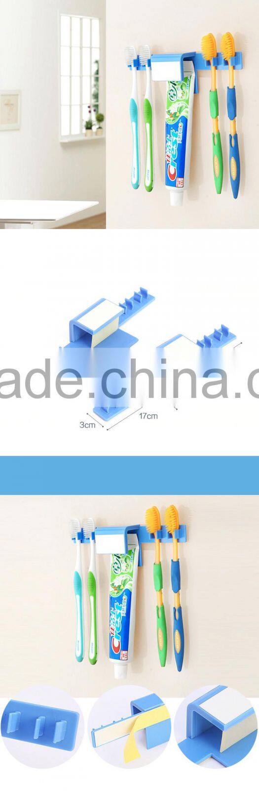 Wall Mount Rack Toothpaste Toothbrush Holder Set