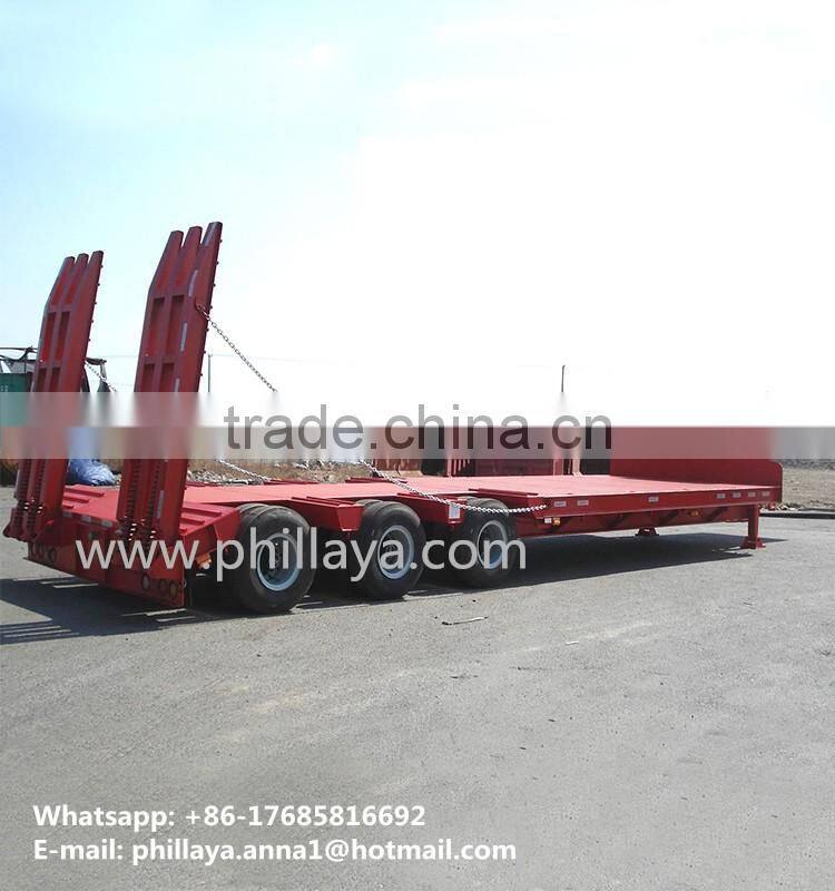 Hot sale Liangshan manufacturer Farm Tractors, Excavators Drop Deck Low Bed lowboy Semi Trailer