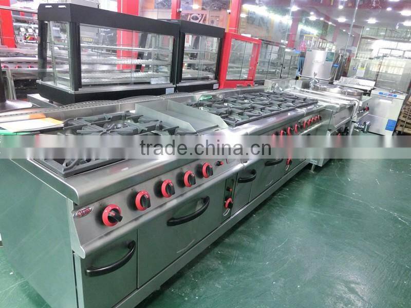 Top sale 8 burners gas stove with oven,gas range with burner for sale