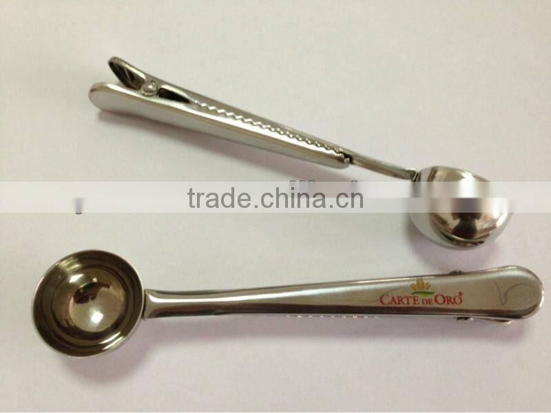 Stainless steel coffee spoon with clip set,coffee spoon