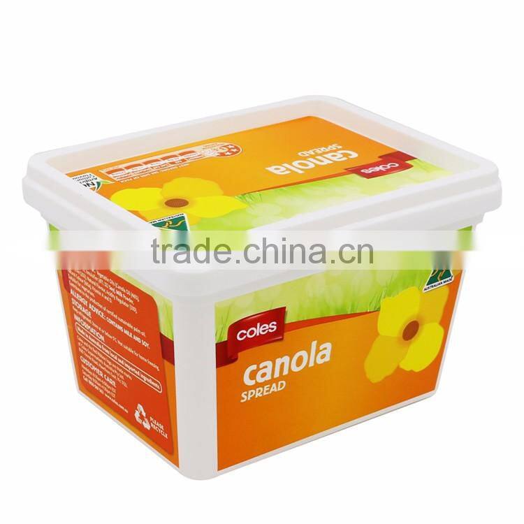 Peanut Butter Big Plastic Container, Transparent Plastic Food Container for Sauce Pot