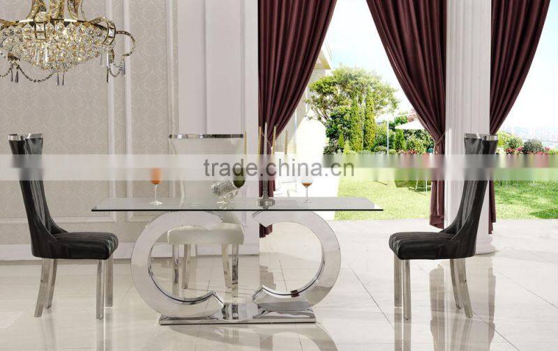TH286-1 Home Furniture tempered Glass Top Dining set