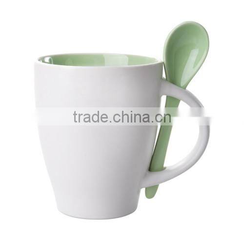 ceramic mug with spoon 300ml