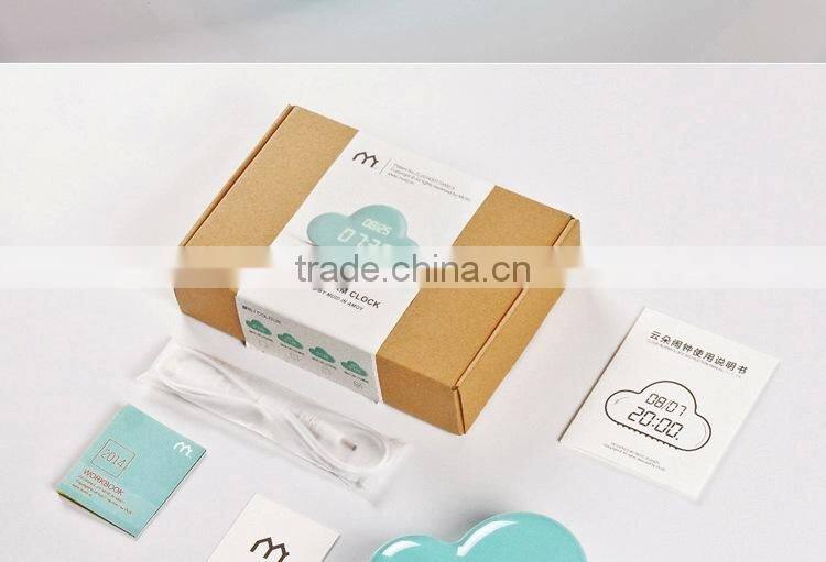Ultra Mute voice control Snooze Bedside clock clouds shape alarm clock led digital calendar display wall clock