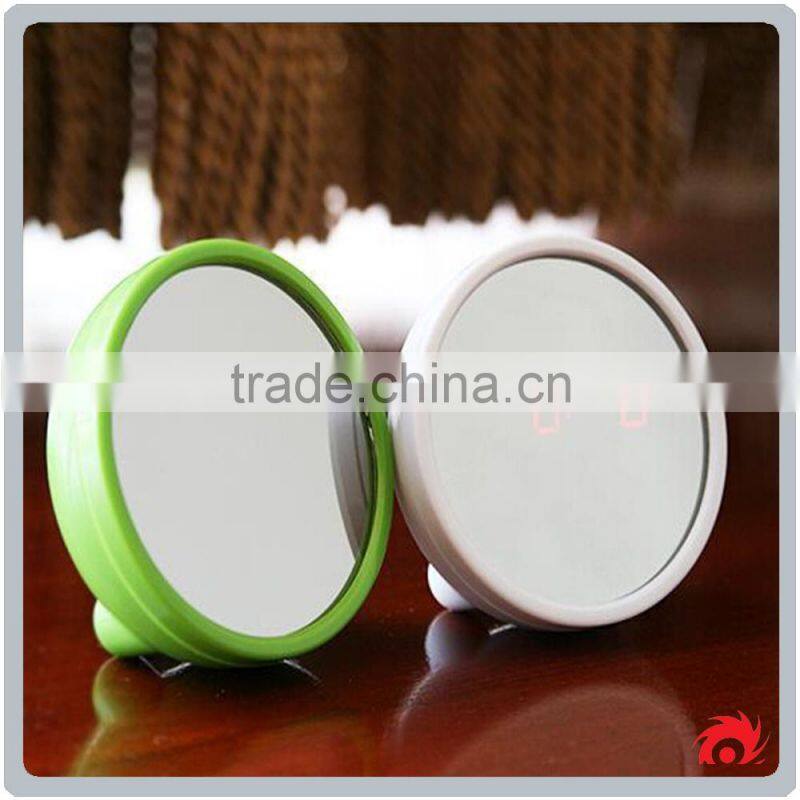Creative Digital Electrical Gift Beautiful Ladys Small LED Desk Table Make Up Mirror Alarm Clock